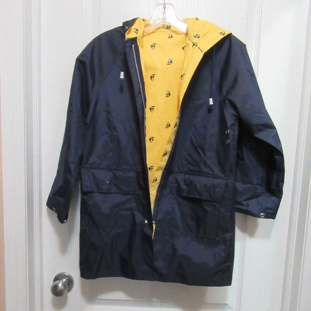 Girls size 10 Rain Coat Reversible with hood